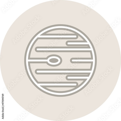 Neptune Line Circle Vector Icon Design