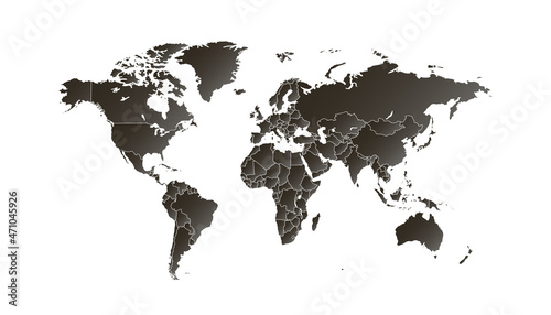 World map. Color vector modern. Silhouette map	