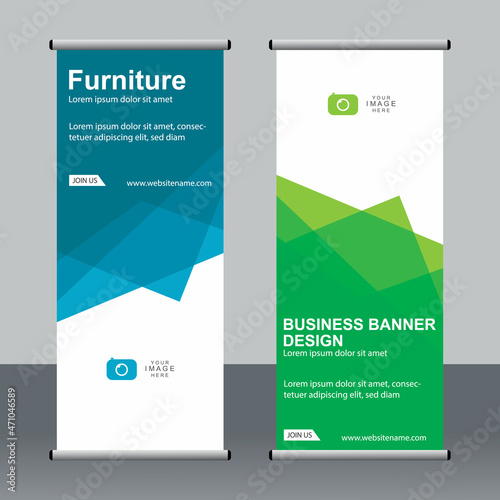 Abstract banner roll up set, standee banner template, Modern banner design.