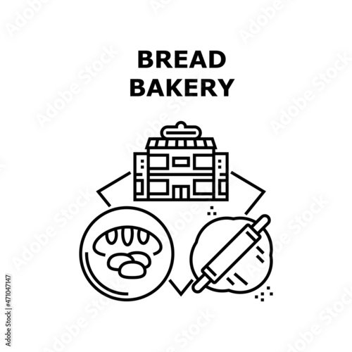 Bakery Bread Vector Icon Concept. Preparing Raw Dough For Cooking Bakery Bread. Cook Delicious Pastry Product From Natural Ingredient And Selling In Bake Store Building Or Bakehouse Black Illustration