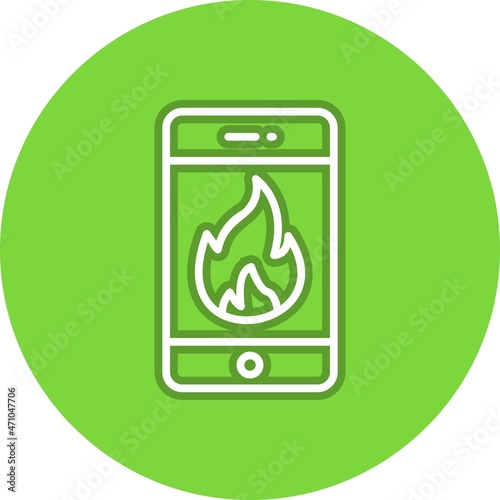 Fire Line Circle Vector Icon Design