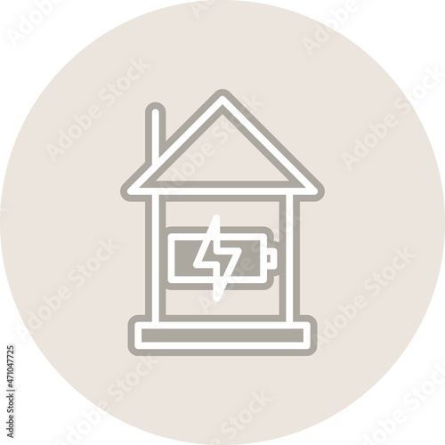 Battery Line Circle Vector Icon Design