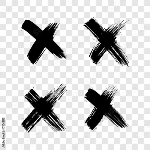 Black Hand drawn cross symbol