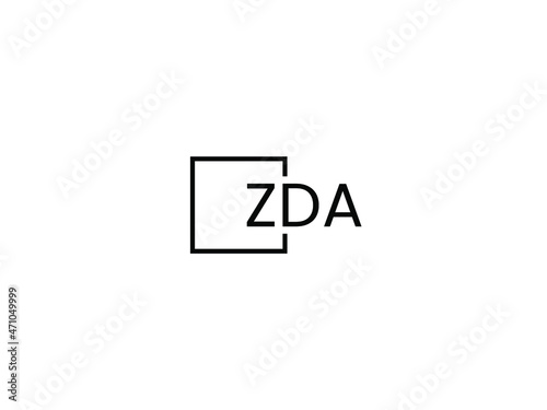 ZDA letter initial logo design vector illustration