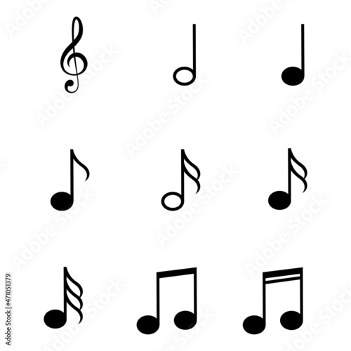 Vector black notes icons set