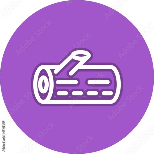 Wood Line Circle Vector Icon Design