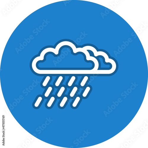 Rain Line Circle Vector Icon Design