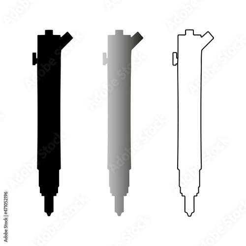 Set of injector, nozzle icon, logo.