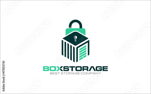 Illustration vector graphic of self storage company logo design template