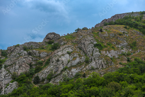 Summer mountain landscape: 681m Ilyas-Kaya and Sun Temple