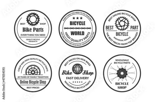 Online bicycle shop circled monochrome pictogram decorative design place for text vector