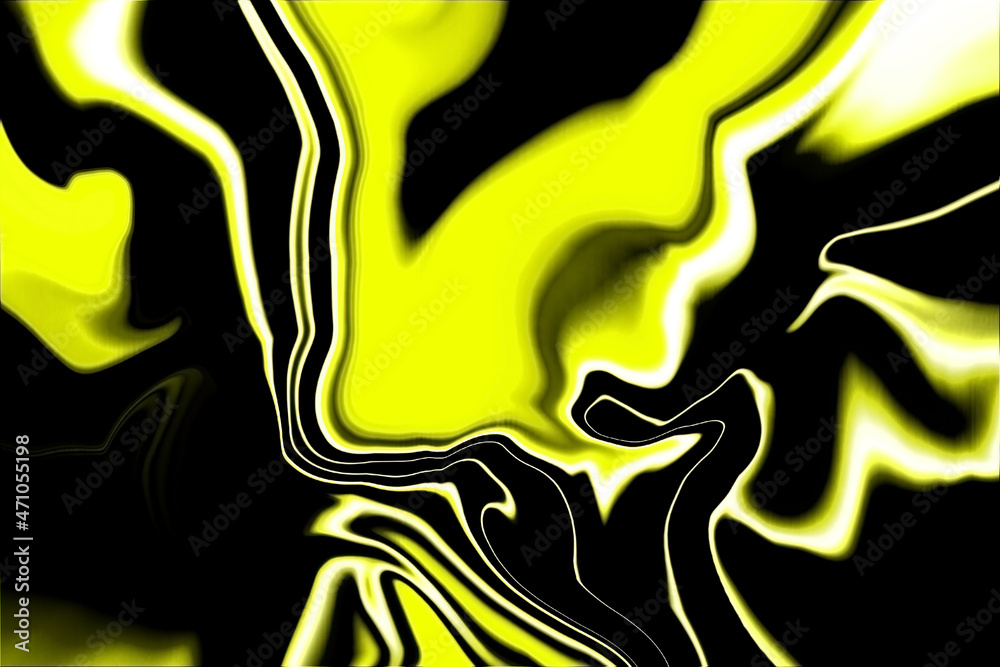 Yellow neon Psychedelic liquid marble fluid abstract art background design. Trendy liquid marble 80s style. Ideal for web, advertisement, prints, wallpapers. Yellow neon Psychedelic liquid marble fluid abstract art background design. Trendy liquid marble 80s style. Ideal for web, advertisement, prints, wallpapers.