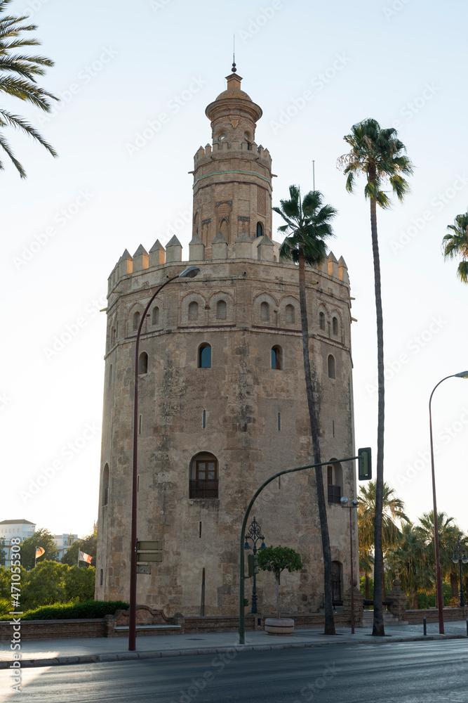 Seville, Spain - August 16, 2019: Torre del oro