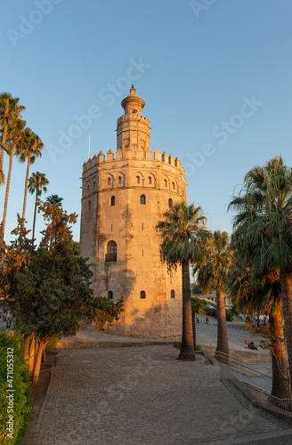 Seville, Spain - August 15, 2019: Torre del oro