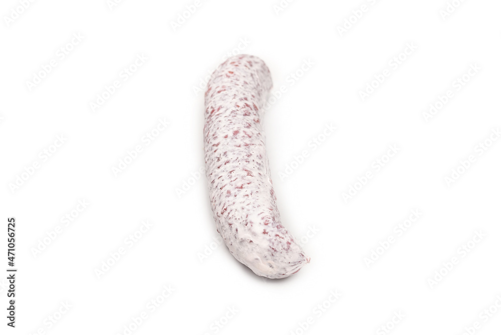 Tasty salami isolated on a white background. Tasty salami isolated on a white background.