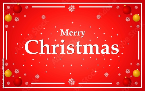 red color merry christmas background design. design for horizontal banner template.