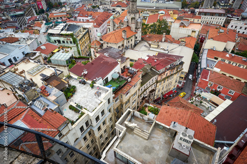 View from above at the old houses in Istanbul