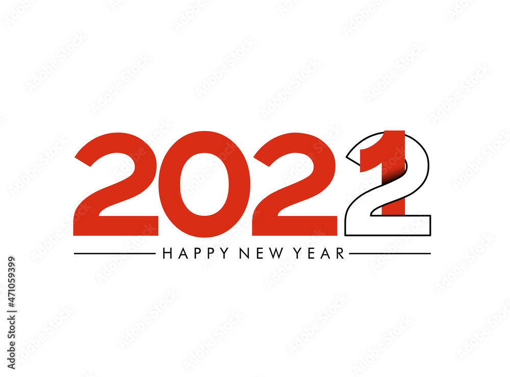 Happy New Year 2022 Text Typography Design Patter, Vector illustration. Happy New Year 2022 Text Typography Design Patter, Vector illustration.