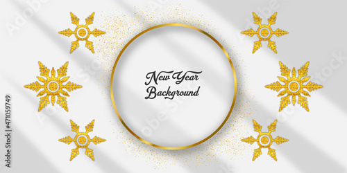 Glitter textured christmas star and plain background