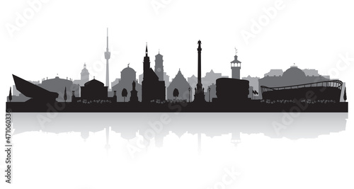 Stuttgart Germany city skyline silhouette