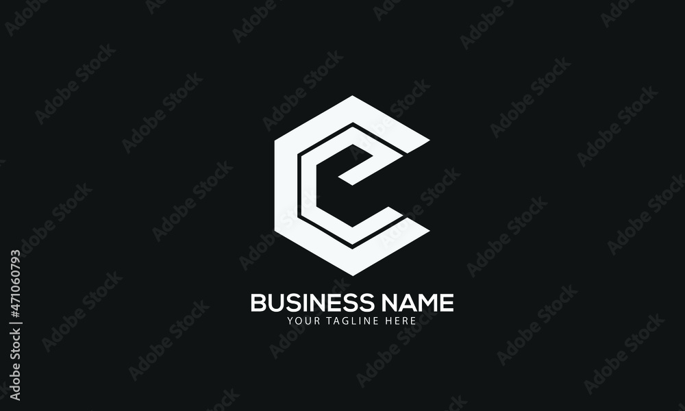 Alphabet CE or EC polygon Cubics abstract monogram vector logo template Alphabet CE or EC polygon Cubics abstract monogram vector logo template