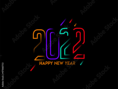 Happy New Year 2022 Text Typography Design Patter, Vector illustration.