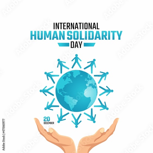 vector graphic of international human solidarity day good for international human solidarity day celebration. flat design. flyer design.flat illustration.