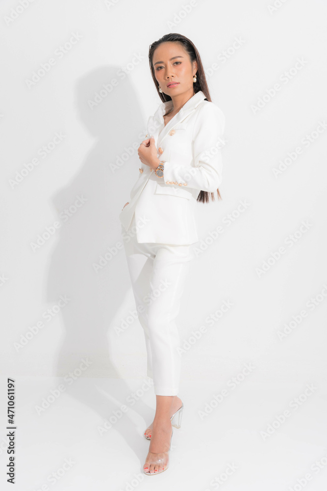 Portrait business woman on white background Portrait business woman on white background