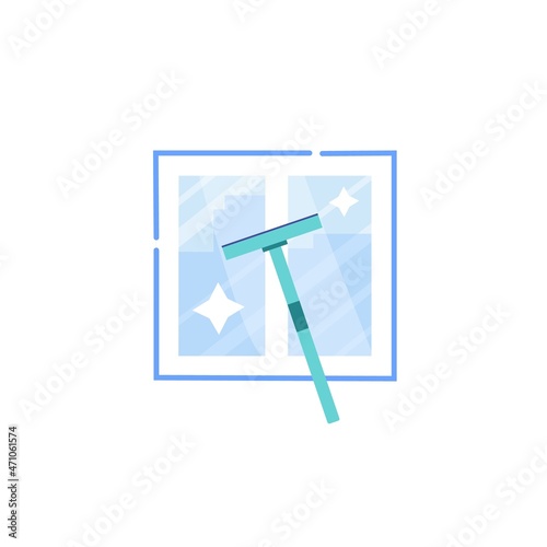 Vector cartoon equipment for cleaning.Window scraper tool for sanitation and disinfection isolated on empty background-cleaning service and keeping clean concept,web site banner ad design