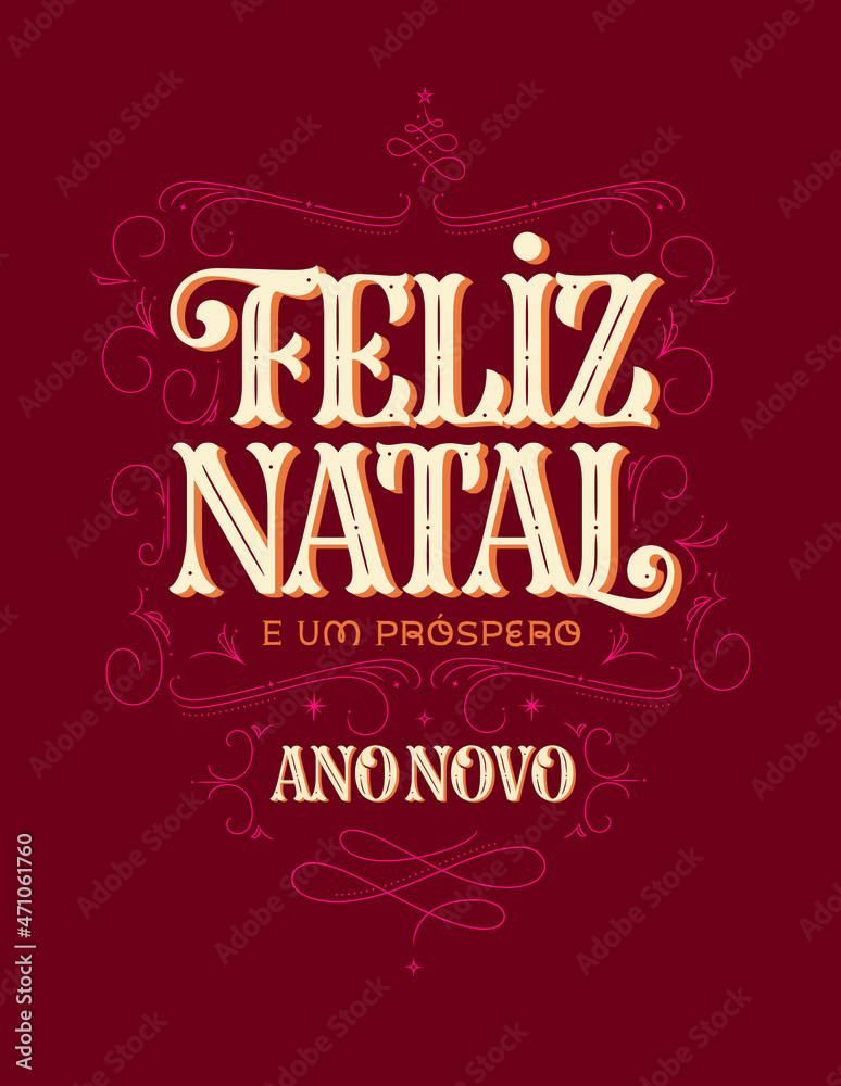 Cartão Feliz Natal e Próspero Ano Novo