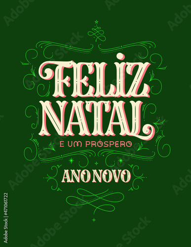 Cartão Feliz Natal e Próspero Ano Novo
