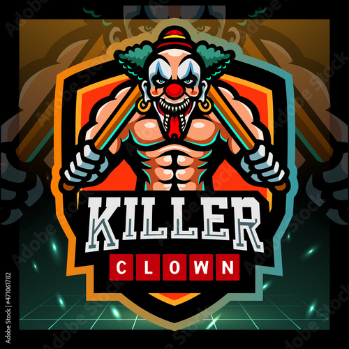 Clown mascot. esport logo badge