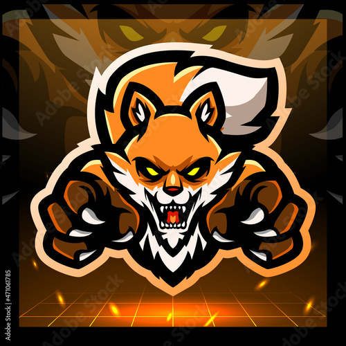Fox mascot. esport logo badge