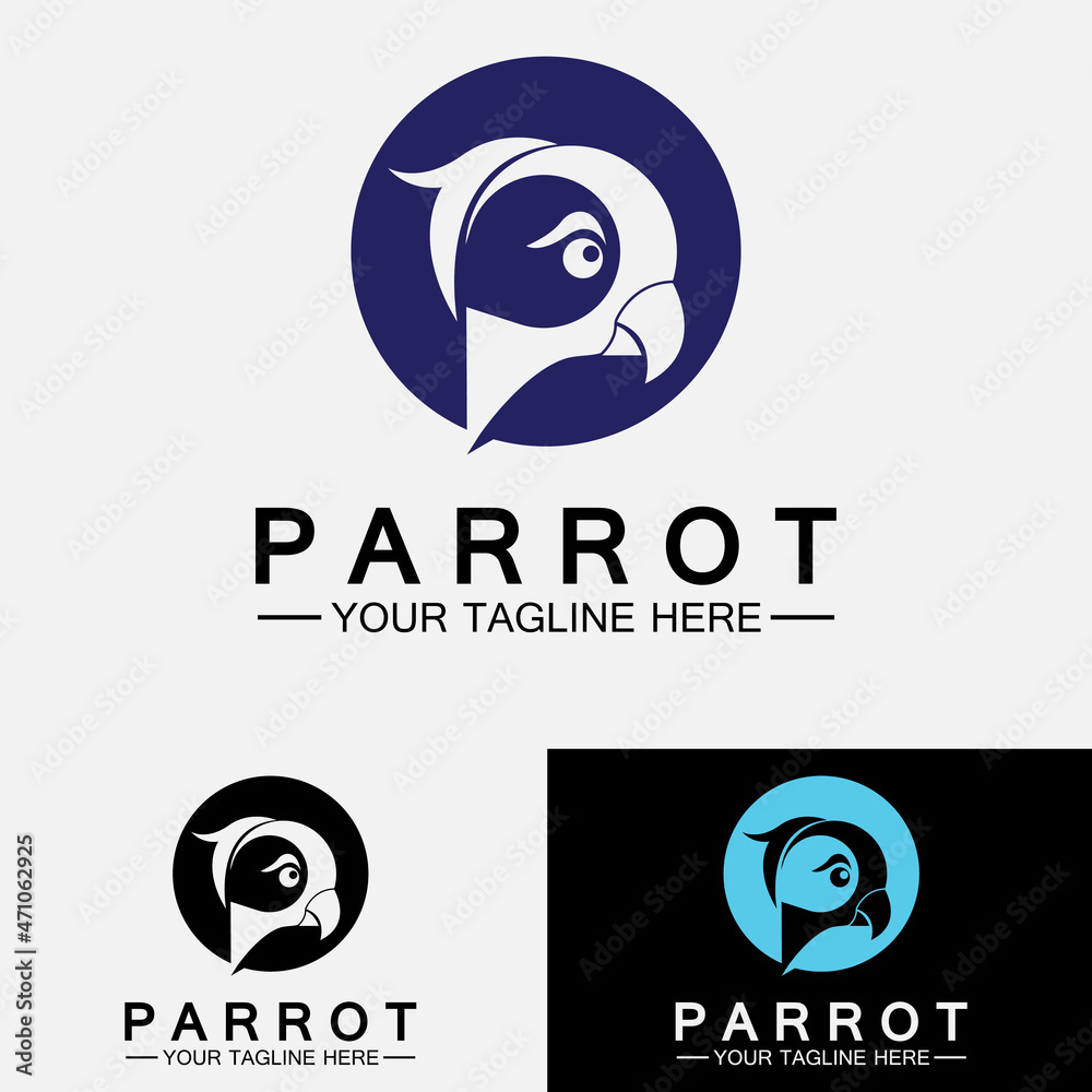 Obraz premium Parrot Logo Design Vector Template