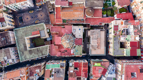Aerial view of Naples city center, view of the residential district of Quartieri Spagnoli, Naples, Campania, italy. photo