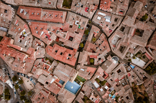 Aerial view of Toledo old town centre, Castilla La Mancha, Spain. photo