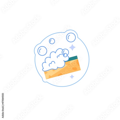 Vector cartoon equipment for cleaning.Sponge for sanitation and disinfection isolated on empty background-cleaning service and keeping clean concept,web site banner ad design