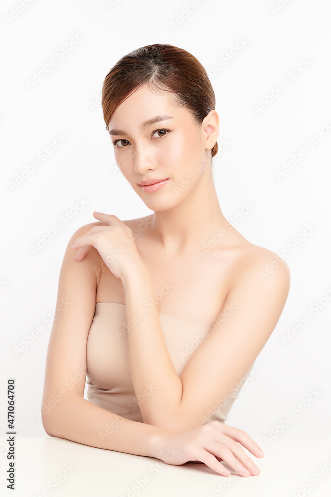 Beautiful young asian woman with clean fresh skin on white background, Face care, Facial treatment, Cosmetology, beauty and spa, Asian women portrait. Beautiful young asian woman with clean fresh skin on white background, Face care, Facial treatment, Cosmetology, beauty and spa, Asian women portrait.