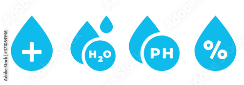 Water drop icon. Abstract fresh waterdrops symbol. Water drop Logo Template, Stock vector illustration...