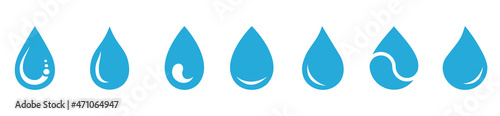 Water drop icon. Abstract fresh waterdrops symbol. Water drop Logo Template, Stock vector illustration...