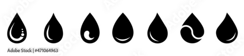 Water drop icon. Abstract fresh waterdrops symbol. Water drop Logo Template, Stock vector illustration...
