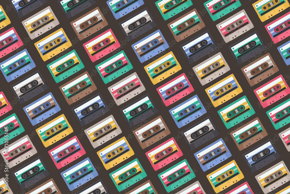 Music cassette background.
Music cassette background.