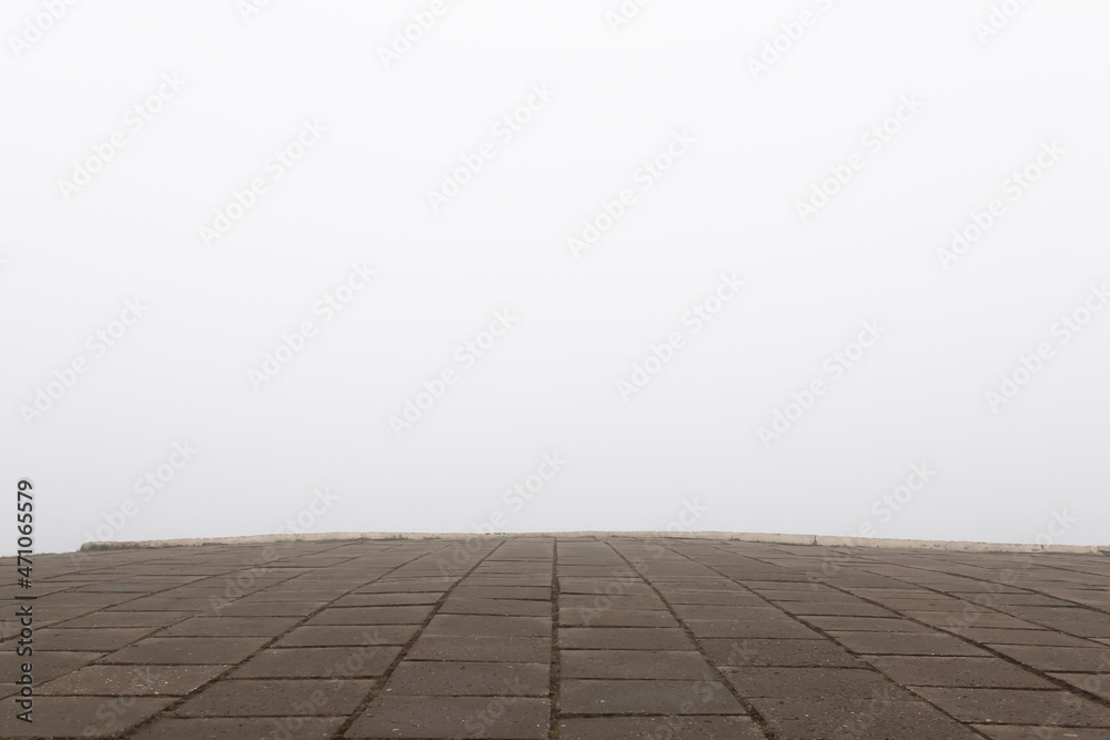 observation deck in the fog