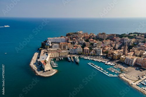 Aerial view of Gaeta old city, a small town along the mediterranean coast in Lazio, Italy. photo