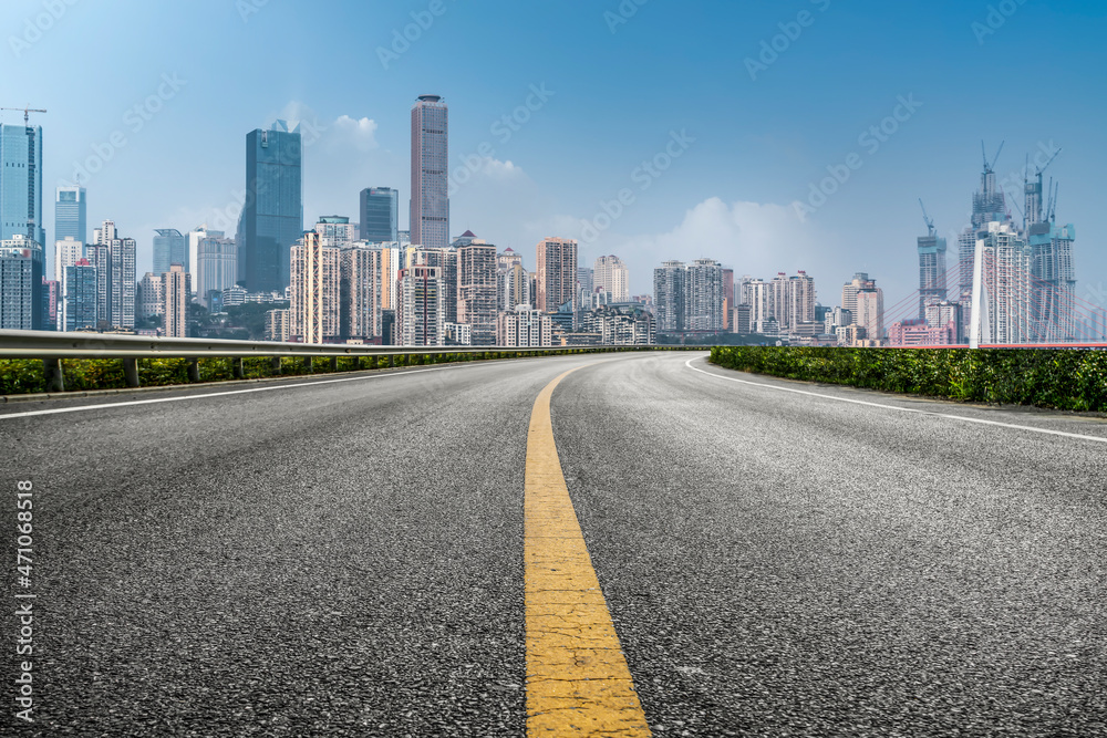 Road ground and urban architectural landscape Road ground and urban architectural landscape