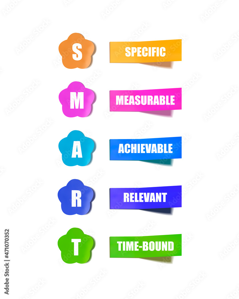 illustration, SMART goals concept, time management, achieving strategy. illustration, SMART goals concept, time management, achieving strategy.