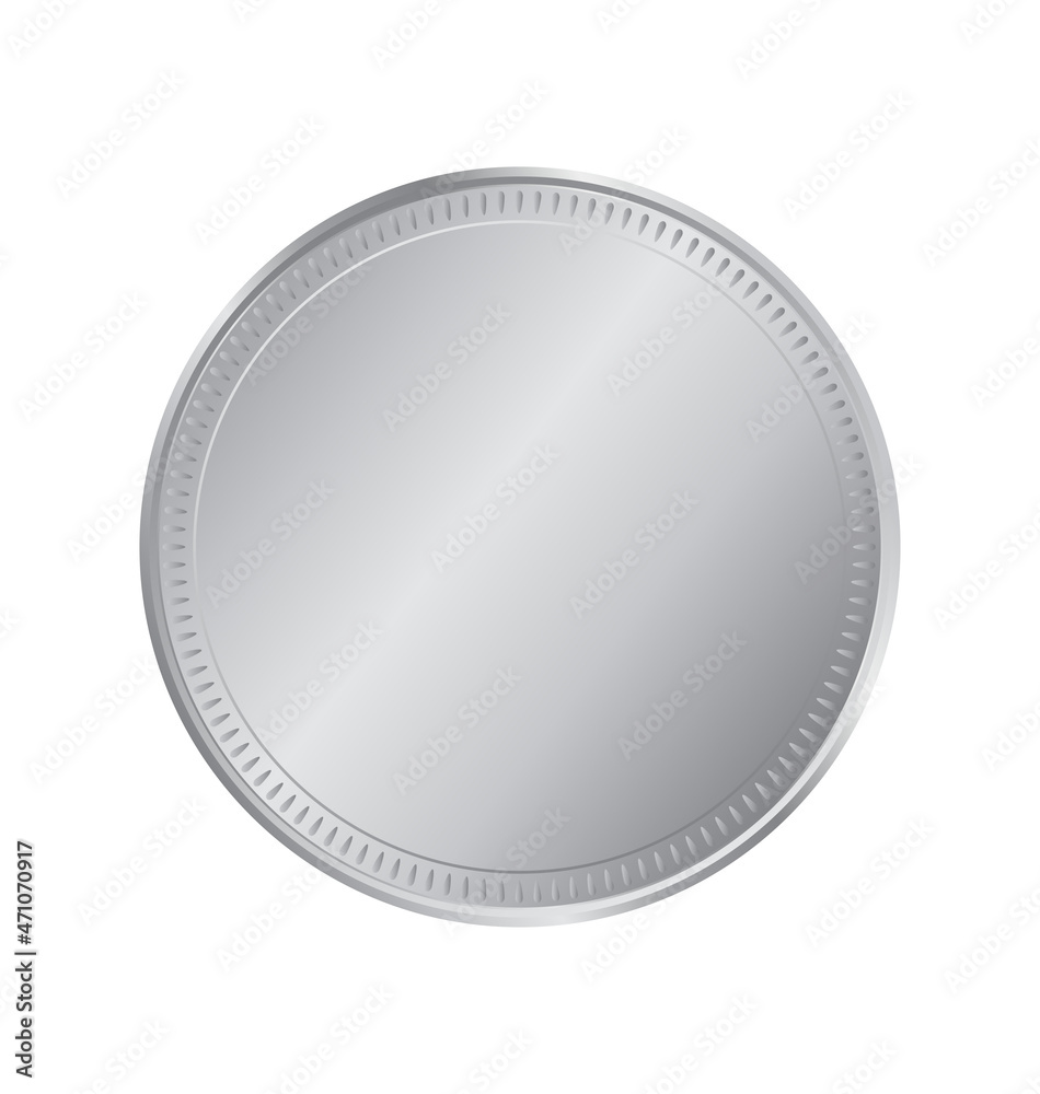 blank silver coin template Stock Vector | Adobe Stock