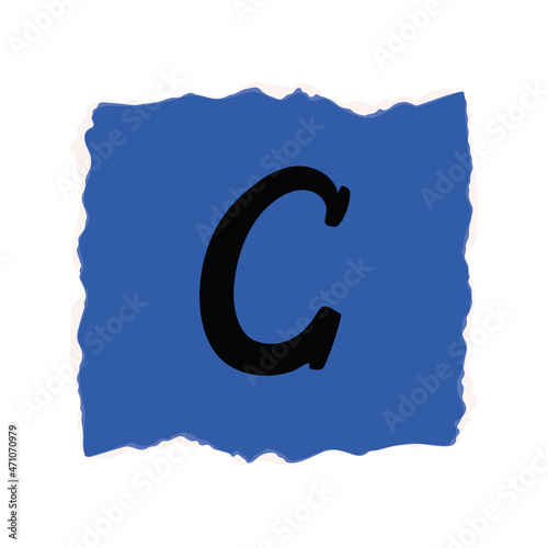 ransom note with letter C