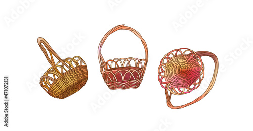 basket vector illustration on white