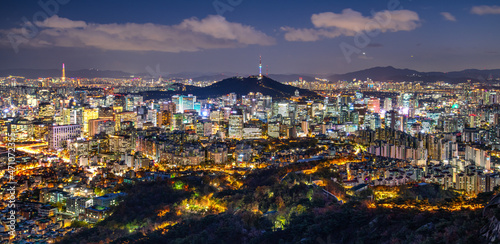Seoul city at night South Korea.